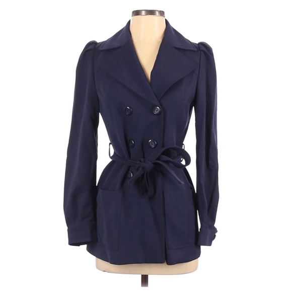 & Other Stories NWT Navy Twill Belted Trench Coat - Picture 2 of 10